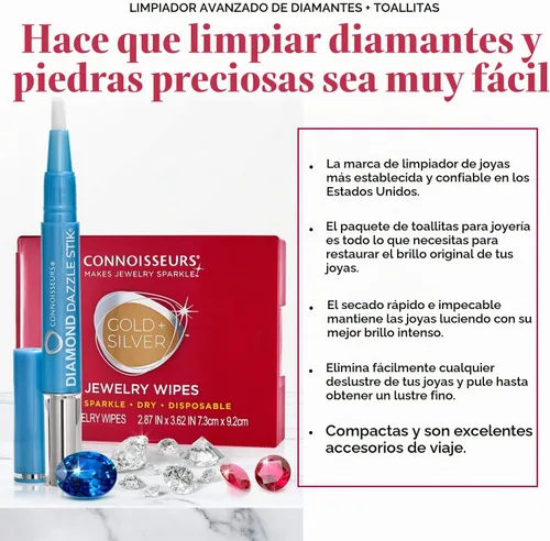 Vista 2 de Conocedores - Paquete de toallitas Diamond Dazzle Stik y joyas