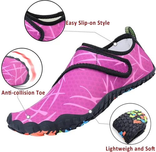 Vista 2 de MAYZERO Zapatos de agua para hombres y mujeres, zapatos de surf, playa, piscina, zapatos de punta ancha, senderismo, zapatos de agua, zapatillas