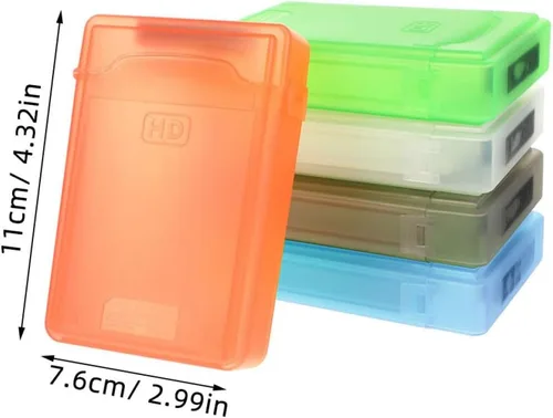 Vista 2 de 5 fundas protectoras para disco duro con plástico duradero a prueba de golpes y caja de almacenamiento estática en blanco, verde y gris para una