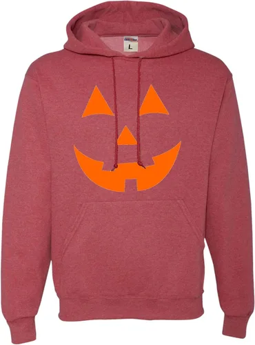 Vista 7 de Go All Out Jack O Lantern Pumpkin Face Halloween Divertida sudadera con capucha para hombre y mujer Naranja