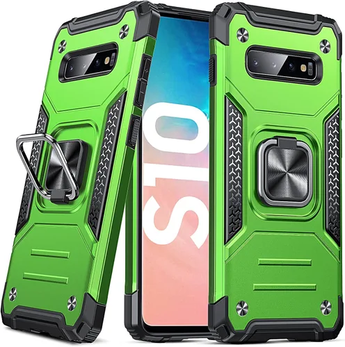 Vista 20 de DASFOND Diseñada para funda Galaxy S8 con soporte, anillo metálico giratorio mejorado de 360°, soporte kickstand de grado militar, resistente a
