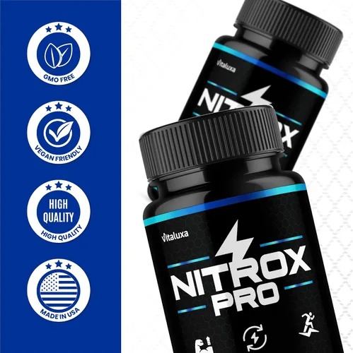 Vista 6 de Nitrox Pro Capsules, NitroxPro Suplemento Fórmula avanzada de máxima fuerza para un apoyo de gestión premium, ingredientes totalmente naturales