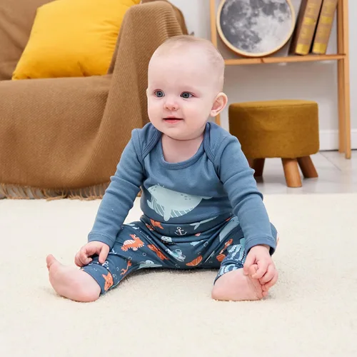 Vista 3 de V.&GRIN Ropa de bebé niño, conjunto de pantalones de manga larga de algodón para recién nacido de 0 a 24 meses