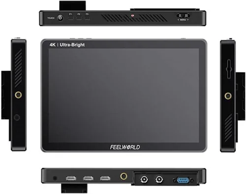 Vista 6 de FEELWORLD LUT11S 10.1 pulgadas DSLR cámara monitor de campo 3G-SDI 1920X1200 4K HDMI Ultra alta brillante 2000nit pantalla táctil