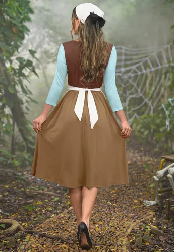 Vista 5 de Spldehill - Disfraz de campesina de Halloween para mujer, color marrón