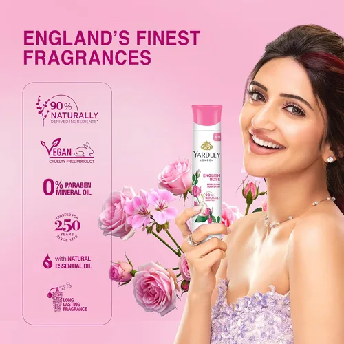 Vista 6 de Yardley English Rose Body 5.1 fl oz 5 oz Spray corporal refrescante (Jazmín, 5.07 onzas líquidas (paquete de 1))