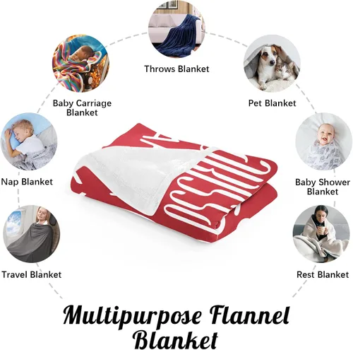 Vista 5 de Manta personalizada con nombre para niños, manta personalizada con nombre de bebé súper suave para niños y niñas, manta con monograma con nombre