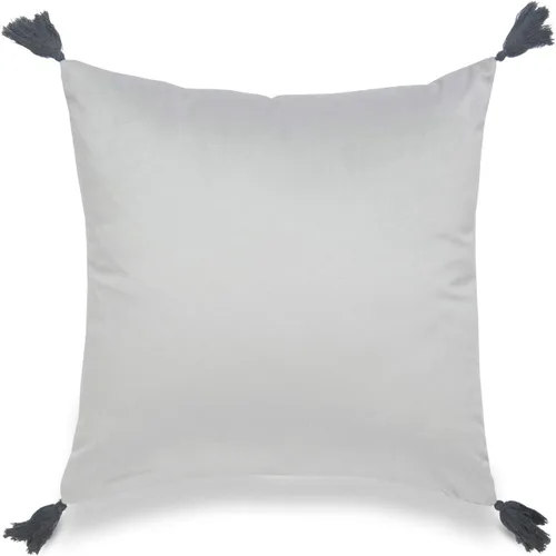 Vista 8 de Hofdeco Funda de almohada decorativa neutra solamente, para sofá, sofá o cama, borla a rayas gris oscuro, 20 x 20 pulgadas