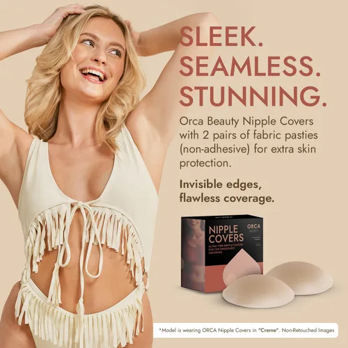 Vista 2 de Nipple Cover - Available in 6 Skin Tones, Adhesive Silicone Reusable Pasties, Covers Stickers Cacao