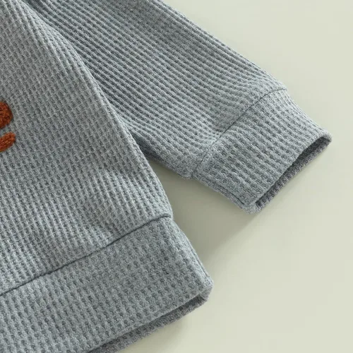 Vista 5 de Conjunto de sudadera de manga larga con estampado de letras y pantalones para bebés y niñas