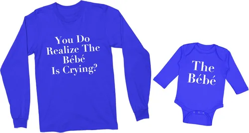 Vista 2 de You Do Realize The Bebe is Crying The Bebe - Camisetas familiares de manga larga a juego con parodia de programa de televisión
