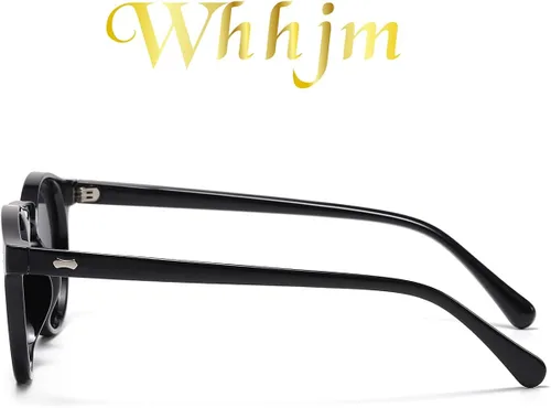 Vista 9 de WHHJM Vintage Polarized Round Sunglasses for Men Women Retro Stylish Black Orange Sunglasses