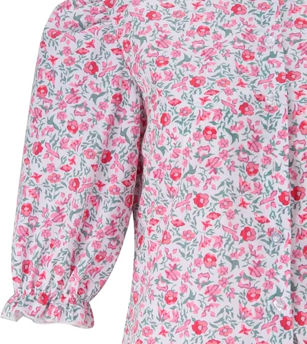 Vista 6 de Disfraz de Barbara para mujer, vestido floral rosa, traje de fiesta de disfraces de Halloween