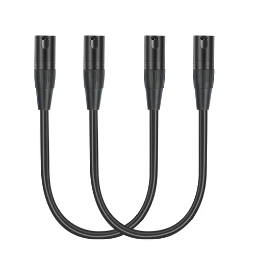 Vista 9 de Paquete de 2 cables XLR macho a macho de 5 pines, DMX 512 5 PIN XLR Lightspeed Controller Cable de 2 pies, negro