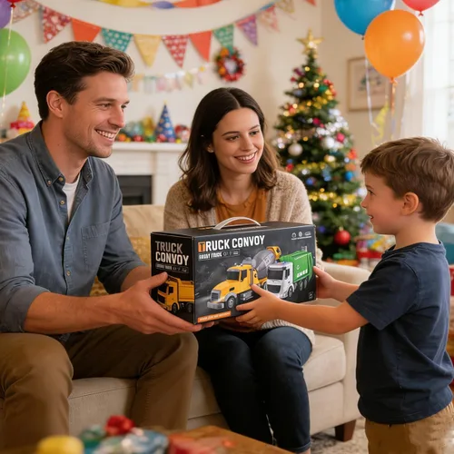 Vista 3 de Camión volquete grande de 14 pulgadas con sonidos para niños, juguetes para niños de 3 a 8 años, ideal para celebraciones de Navidad y cumpleaños