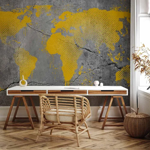 Vista 6 de artgeist Mural de Pared Premium Mapa del Mundo 79x55 pulgadas - Papel Tapiz No Tejido XXL Vellón Decoración de Pared Impresión Fotográfica Imagen