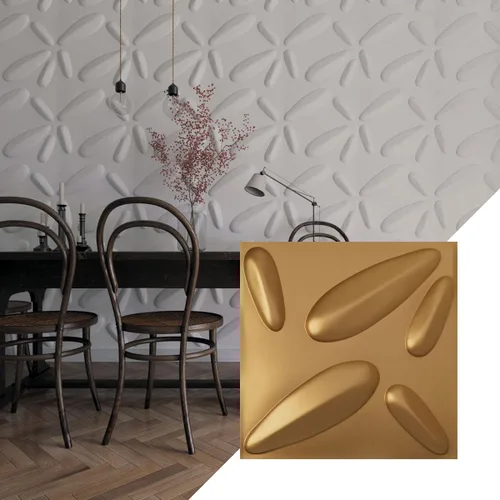 Vista 15 de Ekena Millwork 19 5/8 pulgadas de ancho x 19 5/8 pulgadas de alto, pétalo EnduraWall decorativo 3D, cobre envejecido (cubre 2.67 pies cuadrados).