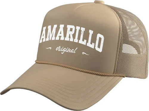 Vista 9 de Amarillo Texas Sport Souvenir Trucker Hat con espalda de malla ajustable