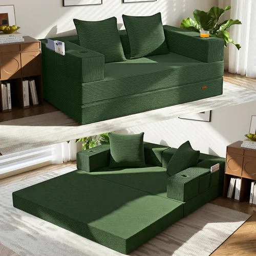 Vista 11 de COMAX Sofá cama futón, sofá cama convertible, sofás plegables sin hueso