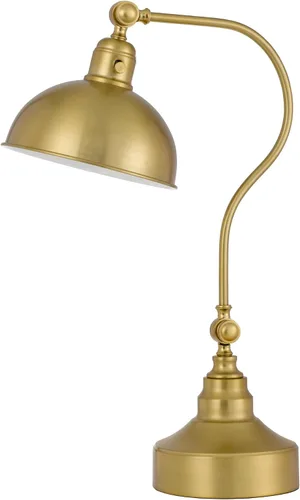 Vista 8 de Cal Lighting BO-3025DK-BS- Lámpara de escritorio de metal ajustable industrial con pantalla de metal de media cúpula