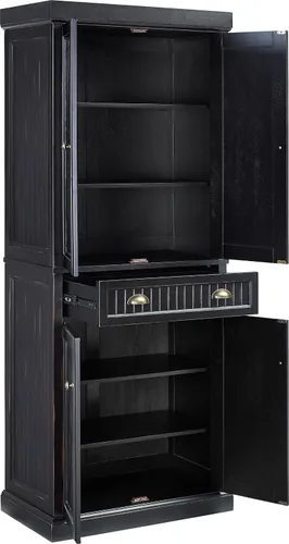 Vista 4 de Crosley Furniture Seaside - Gabinete de cocina y despensa Negro (Distressed Black)