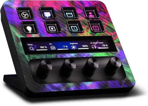 Vista 18 de MightySkins - Piel de fibra de carbono compatible con Elgato Stream Deck + Marble Magma Acabado de fibra de carbono texturizado protector