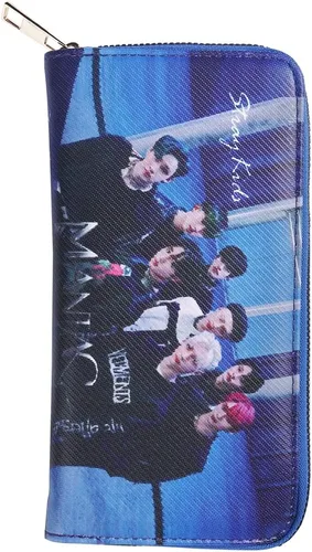 Vista 3 de Kpop Stray - Carteras largas de cuero para niños, para regalos de fans