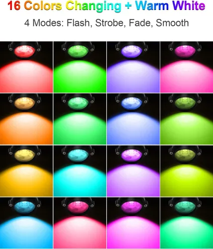 Vista 3 de ZUCKEO Focos LED de 10W para Interiores RGBW que Cambian de Color Iluminación Ascendente para Interiores con Control Remoto, Foco Navideño de 120V