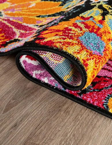 Vista 5 de Unique Loom Lyon Collection Kennedy - Alfombra ovalada (2 pies 2 pulgadas x 3 pies 1 pulgada, color negro/verde)