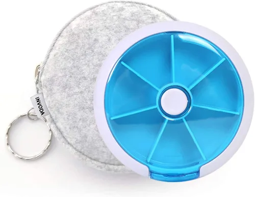 Vista 12 de Pastillero organizador de 3 píldoras de viaje para bolso, estuche portátil para medicamentos, cajas de píldoras de semanas pequeñas para vitaminas