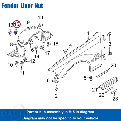 Vista 3 de 30 piezas de tuerca de placa de desgaste y guarnición de guardabarros para BMW & Mini 51-71-8-242-741, 51718242741