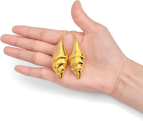 Vista 4 de Collar y pendientes de concha marina para juegos de rol, Hierro Cuero, Sin piedra preciosa