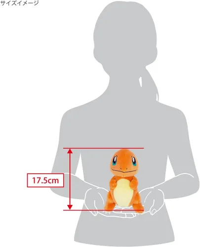 Vista 5 de Sanei Pokemon All Star Series PP18 Charmander Peluche de Felpa, 6.5 pulgadas