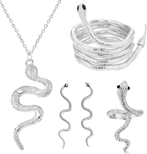 Vista 16 de Pulsera de serpiente flexible LAKIYOYO para mujer, gargantilla punk ajustable - Collar de medusa flexible multiuso, joyería de Halloween