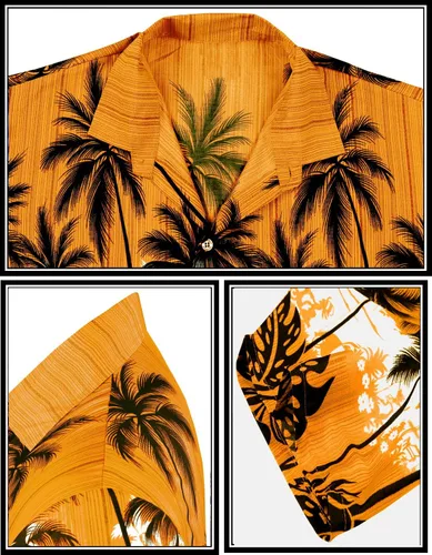 Vista 5 de LA LEELA Camisas hawaianas con botones Funky Beach para hombre