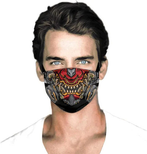 Vista 2 de Men Womens 3Pcs Face Mask Washable Face Mask with Adjustable EarLoops Bandana Balaclava Mouth Cover