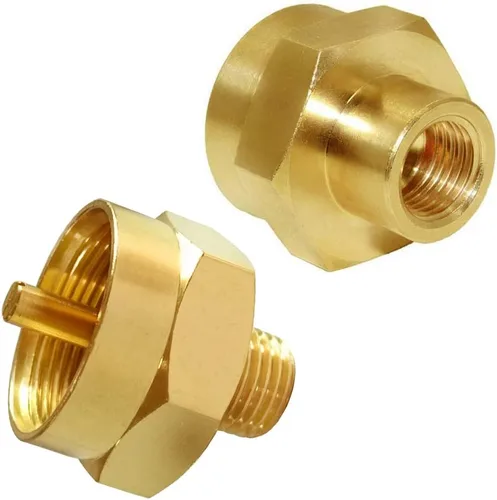 Vista 7 de Joywayus Rosca de tubo macho de 1/4 x 1 "-20 hembra ajuste universal tanque de propano de 1 libra rosca cilíndrica de latón macizo