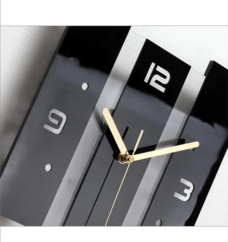 Vista 5 de SHISEDECO Creative Mute - Reloj de péndulo grande moderno en blanco y negro, decoración silenciosa moderna decorativa para el hogar, cocina, sala