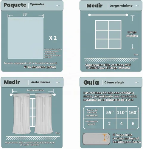 Vista 6 de BGment - Cortinas opacas para sala de estar de 63 pulgadas de largo, juego de 2 paneles, cortinas para oscurecer toda la habitación, cortinas
