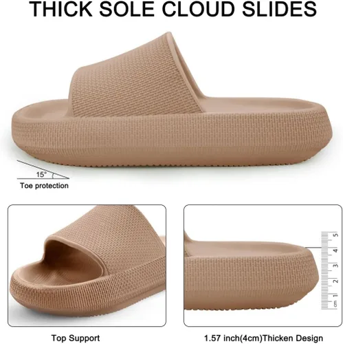Vista 4 de Sandalias Cloud para mujeres y hombres,Sandalias de baño con almohadilla,Zapatos de plataforma de suela gruesa antideslizante EVA