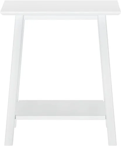 Vista 5 de Max & Lily Mesita de noche moderna Mid-Century con estante, color blanco