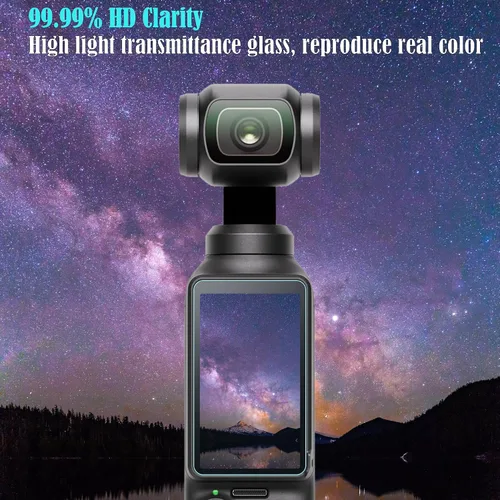 Vista 6 de PCTC Paquete de 6 protectores de pantalla para DJI Osmo Pocket 4/3, vidrio templado de dureza 9H + protector de lente para accesorios DJI Pocket