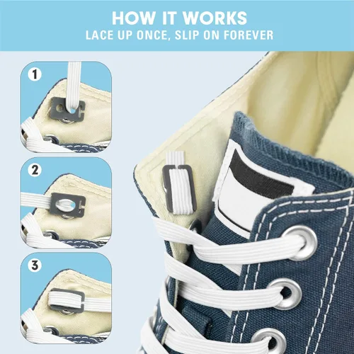 Vista 4 de Xpand Sistema de cordones sin ataduras con cordones elásticos, talla única para todos los zapatos de adultos y niños