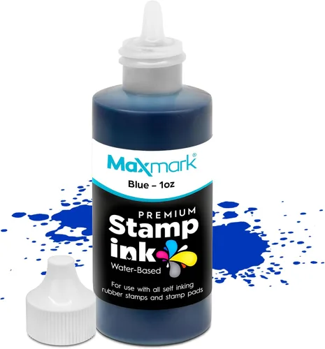 Vista 66 de MaxMark Premium - Tinta de recarga con punta de control en botella para sellos autoentintados, color negro - 1 onza