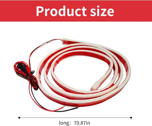 Vista 2 de 1 pieza de tira de luz LED flexible impermeable para capó de coche tipo guía de luz de separación central Tira de luz LED de escaneo para coche