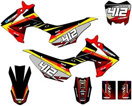 Vista 8 de Kit de base gráfica CRF 110 Surge Black Senge 2013-2018 compatible con Honda