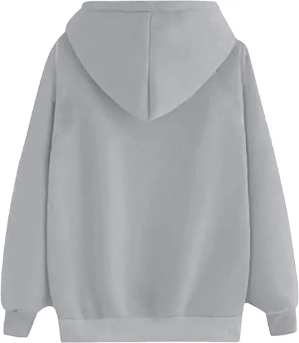 Vista 2 de SHAOBGE valentines day shirts Women's Valentine's Day Heart Printed Long Sleeve Casual Solid Pullover Sweatshirt Hoodie