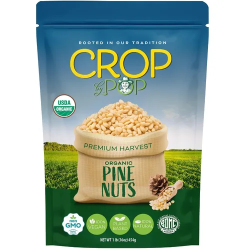 Vista 10 de CROP BY POP - Piñolias orgánicas crudas sin sal, sin cáscara, (6 onzas, 1 unidad) empaquetadas frescas en bolsa resellable, USDA orgánico, sin OMG