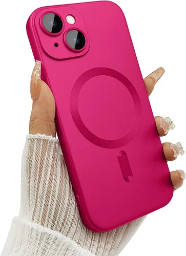 Vista 15 de ankofave Funda Magnética para iPhone 14 Plus para Mujeres, Funda Resistente Mate de Lujo Diseño Suave Metálico con Protector de Lente de Cámara