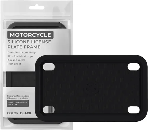 Vista 14 de Rightcar Solutions Marco de matrícula de motocicleta de silicona de alta calidad, a prueba de óxido, a prueba de sonajeros, resistente a la Azul